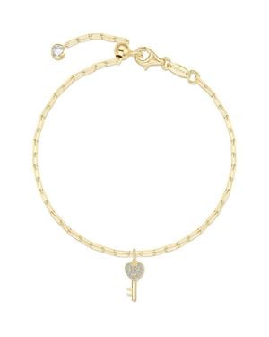 Lafonn Key To Forever Simulated Diamond Key Charm Bracelet - Metallic