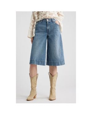 Treasure & Bond High Waist Culotte Wide Leg Jeans - Blue