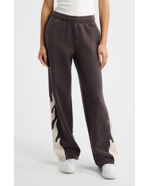 PacSun Flame Appliqué Sweatpants - Brown