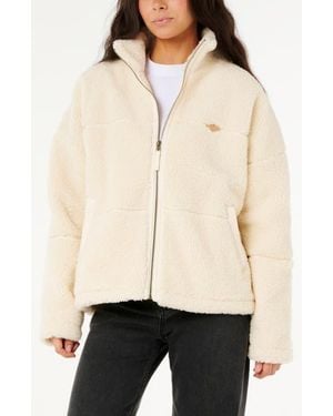 Rip Curl Cala Nights Textured Fleece Zip-Up Jacket - Natural