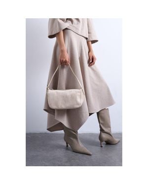TOPSHOP Genuine Calf Hair Shoulder Bag - Natural