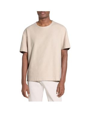 Theory Boxy Terry Cloth T-Shirt - Natural
