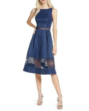 Chi Chi London Delia Fit & Flare Dress - Blue