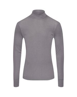 Hanro Woolen Silk Thermal Turtleneck - Gray