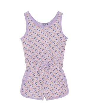 Vilebrequin Girls Organic Cotton Playsuit Micro Ronde Des Tortues - Blue