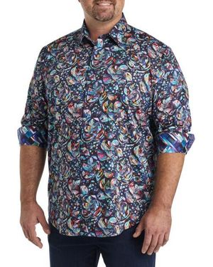 Robert Graham Big & Tall Hemlock Sport Shirt - Blue