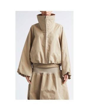 Melitta Baumeister Round Up Cotton & Nylon Twill Bubble Hem Jacket - Natural
