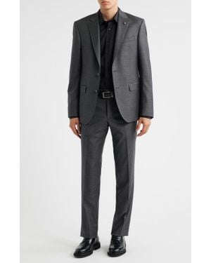 Jack Victor Stacie Trim Fit Solid Stretch Super 110S Suit - Black