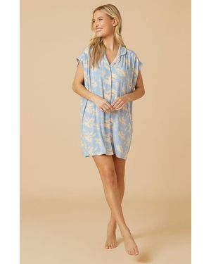Softies Soft Sleep Caftan Mini Sleepshirt - Natural
