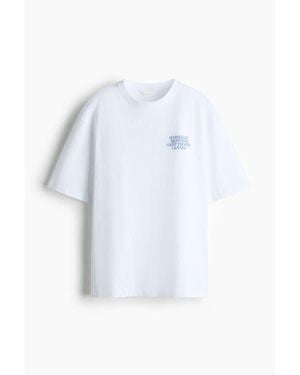 H&M Oversized Print-Motif T-Shirt - White