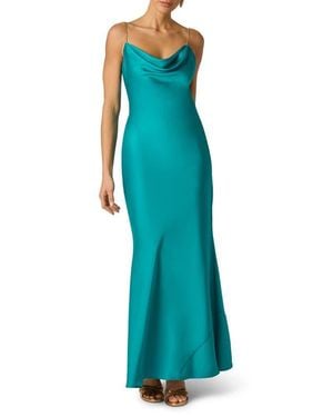 Adrianna Papell Stretch Satin Mermaid Gown - Blue