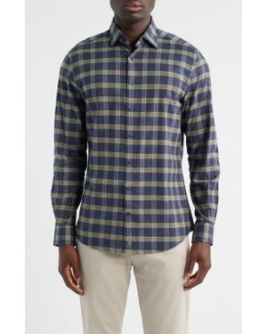 Johnnie-o Daylynn Plaid Cotton Blend Button-Up Shirt - Blue