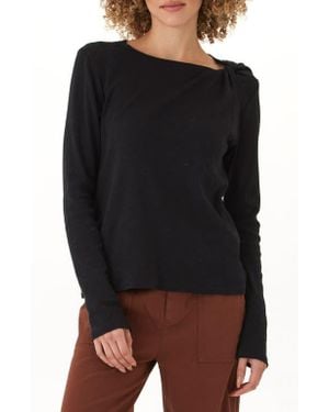Threads For Thought Francine Texture Slub Long Sleeve T-Shirt - Black