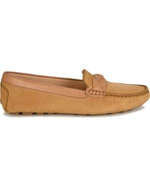Joan Oloff Shoes Piper Leather Driving Loafer - Brown