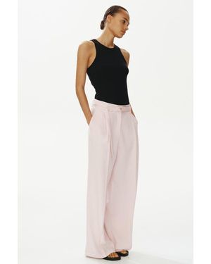 H&M Wide-Leg Pants With Belt - Pink