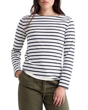 Seasalt Cornwall Sailor Stripe Organic Cotton Top - Gray