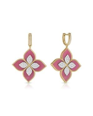 Roberto Coin Venetian Princess Diamond & Rhodonite Drop Earrings - Multicolor