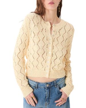 DELUC Cerdena Pointelle Cotton Blend Cardigan - Blue