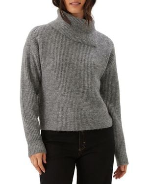 Karen Kane Split Neck Sweater - Gray