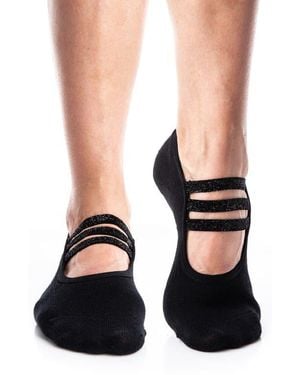 Arebesk Sparkle Cotton Blend Gripper Socks - Black