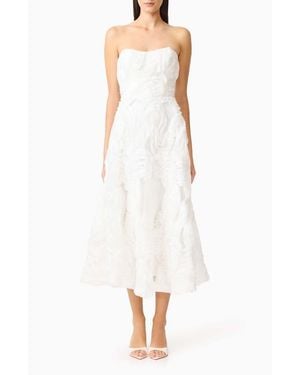 Elliatt Asha 3-D Lace Strapless Cocktail Dress - White