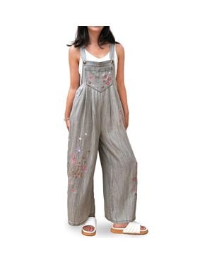 Billy T Full Bloom Denim Overalls - Gray
