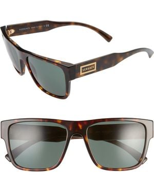 Versace 56Mm Flat Top Sunglasses - Gray