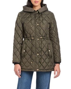 Kate Spade Diamond Quilted Anorak Jacket With Hood - Brown
