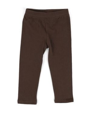 Leveret Girls Cotton Leggings, Solid Colors - Brown