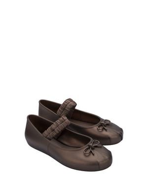 Melissa Sophie Scrunch Mary Jane Flat - Brown