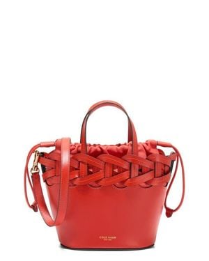 Cole Haan Juliette Small Leather Tote Crossbody - Red