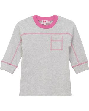PINKY PROMISE Color Block Contrast Panel Pocket T-Shirt - Gray