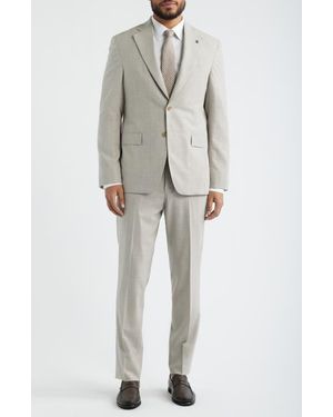 Jack Victor Mason Regular Fit Tan Glen Check Wool & Silk Mélange Suit - Multicolor
