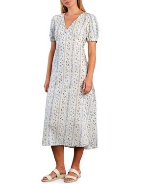 Billy T Sunbeam Print Puff Sleeve Midi Dress - White