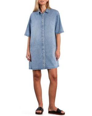 Wash Lab Denim Wanderbloom Denim Shirtdress - Blue