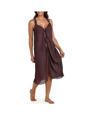 La Blanca Sunbeams Open Tie Front Cover-Up - Purple