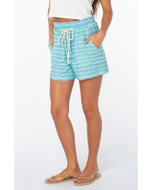 Roxy West Coast Stripe Shorts - Blue