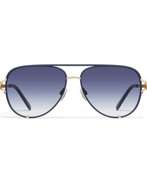 Quay High Key Twist 60Mm Gradient Aviator Sunglasses - Blue