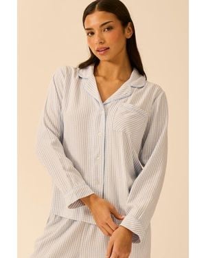 Stripe & Stare Ecovero Long Sleeve Pajama Top - Natural