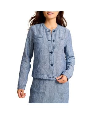 Tommy Bahama Two Palms Patch Pocket Linen Jacket - Blue