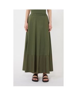 MM by Max Mara Ribes Mixed Media Maxi Dress - Green