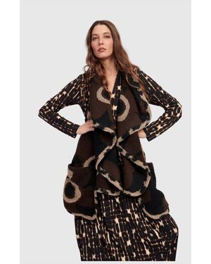 Alembika Piped Cozy Draped Vest - Black