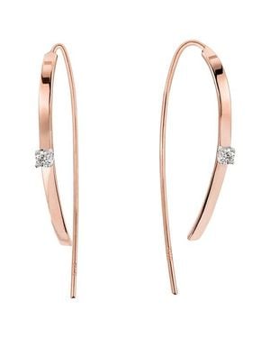 Lana Jewelry 14K Diamond Hook Hoop Earrings - White