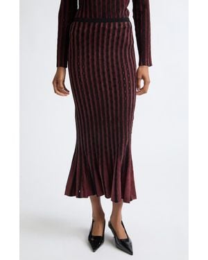 Zankov Jacky Metallic Jacquard Midi Skirt - Purple