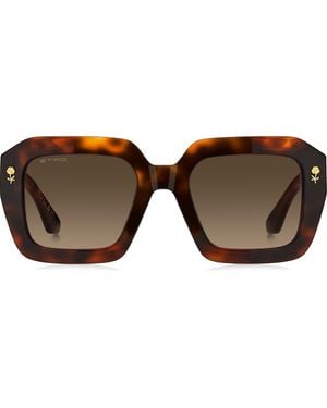 Etro 52Mm Gradient Rectangular Sunglasses - Brown