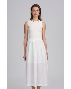 Elle Collection Mix Media Tank Dress - White