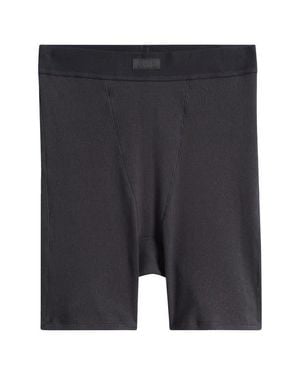 Skims Stretch Cotton Rib Boxers - Gray