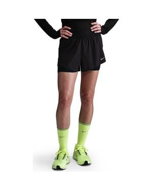 Nike Swift Dri-Fit Mid-Rise 2-In-1 Running Shorts - Black