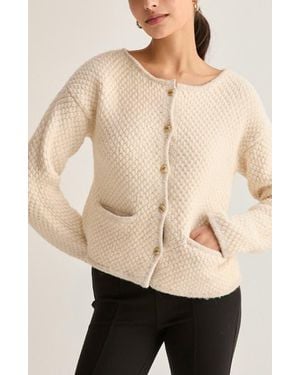 Crescent Boucle Knit Jacket - Natural