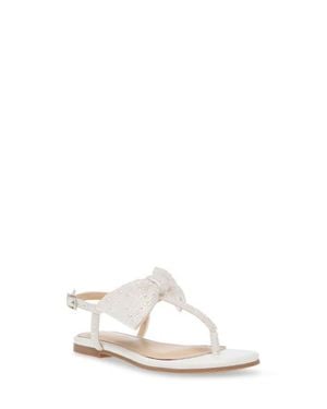 Betsey Johnson Kids' Crystal Bow Sandal - White